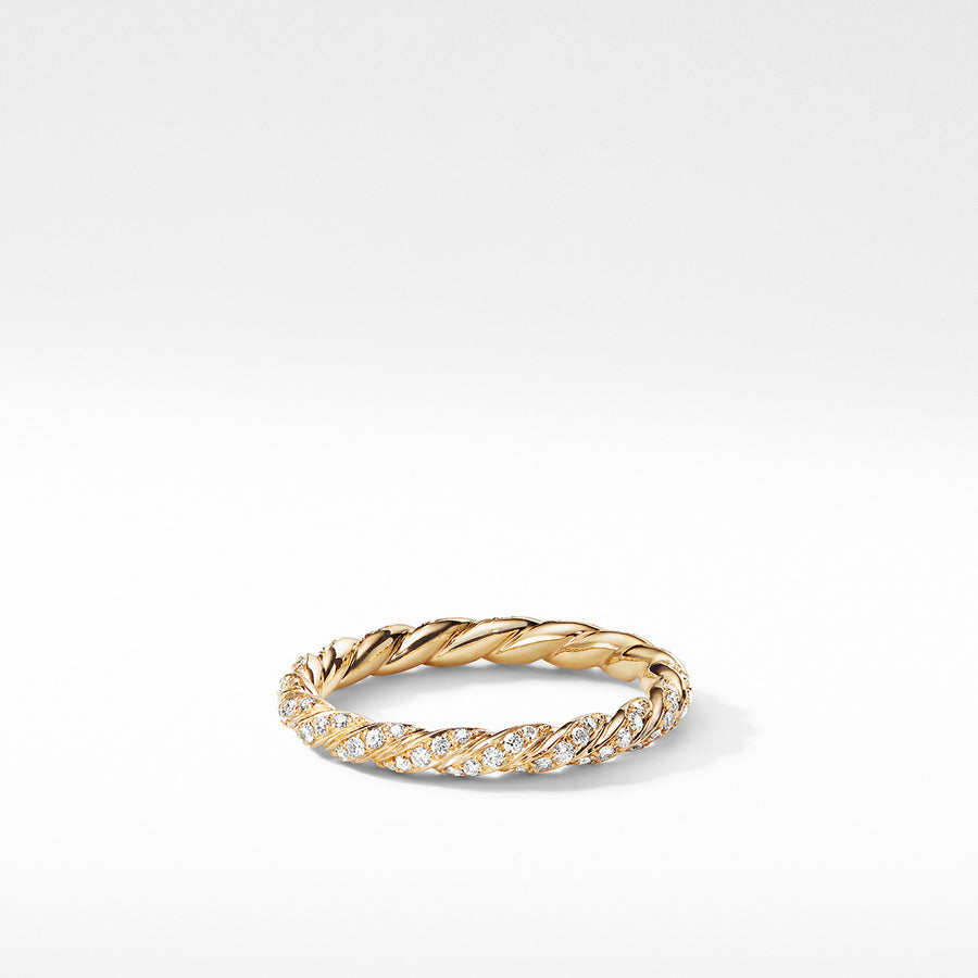Pave Band Ring in 18K Yellow Gold with Diamonds