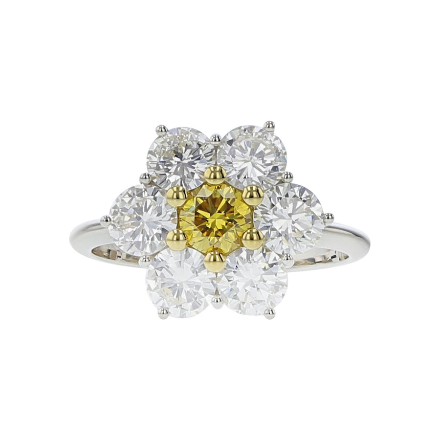 Fiore Fancy Intense Yellow Diamond Flower Ring