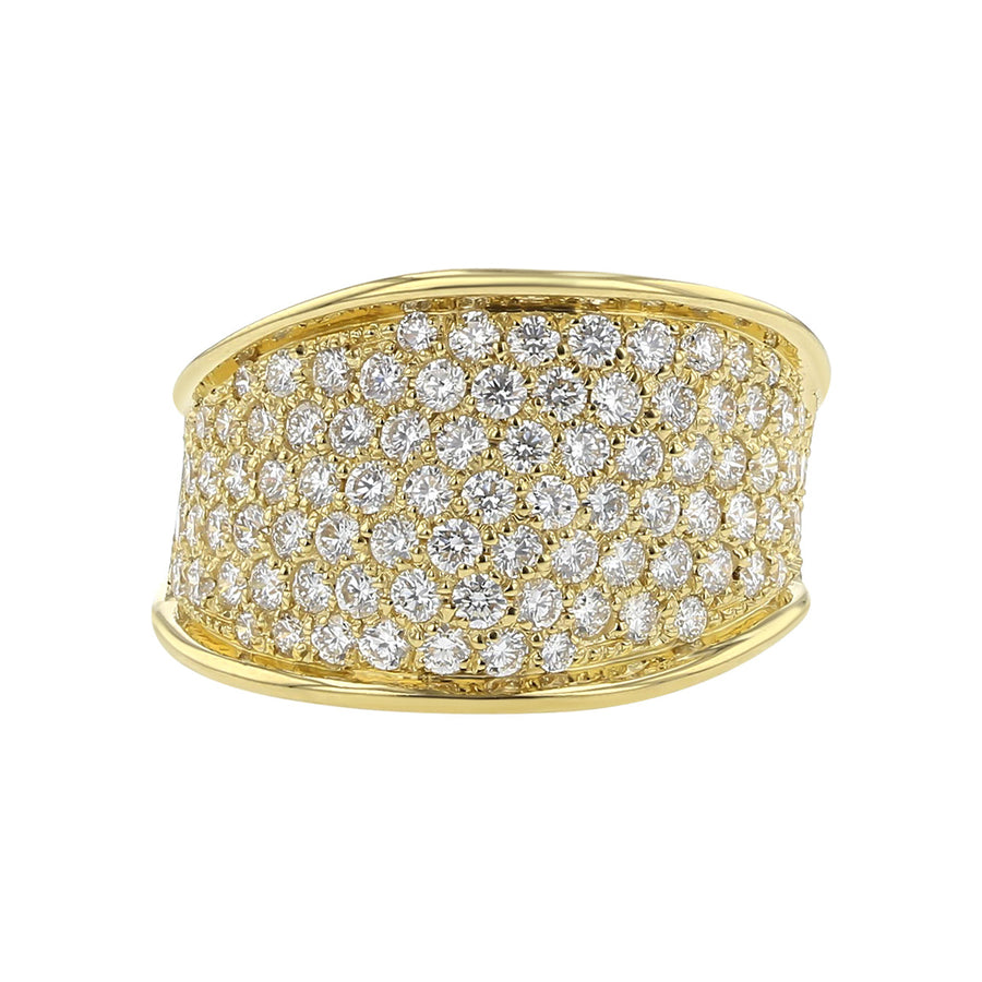 Lunaria Collection 18K Yellow Gold and Diamond Ring