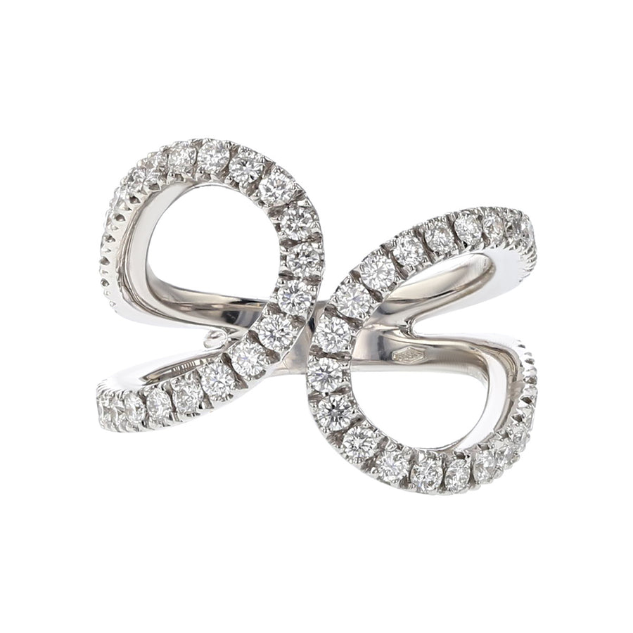 Double Loop Ring with Diamonds