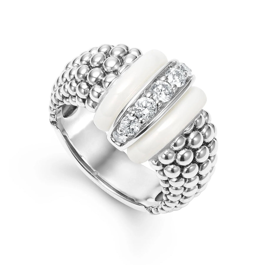 Ceramic Caviar Diamond Ring