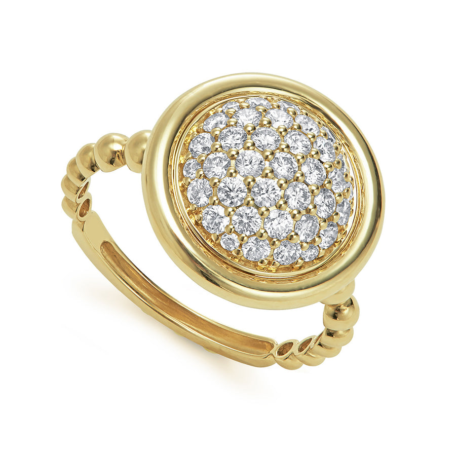 18K Gold Circle Diamond Ring
