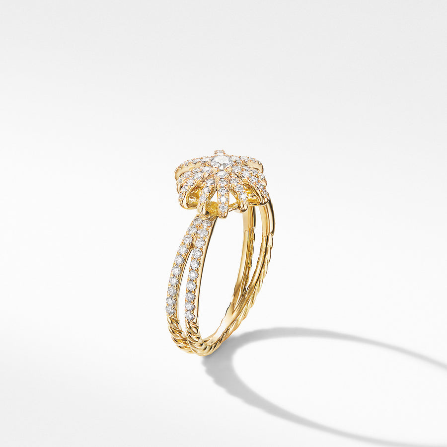 Starburst Ring in 18K Yellow Gold with Pave Diamonds
