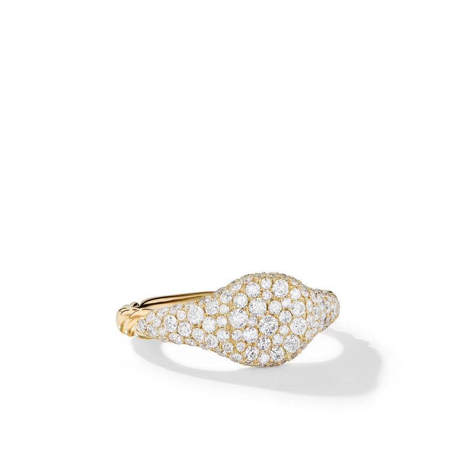 Petite Pave Pinky Ring in 18K Yellow Gold with Diamonds