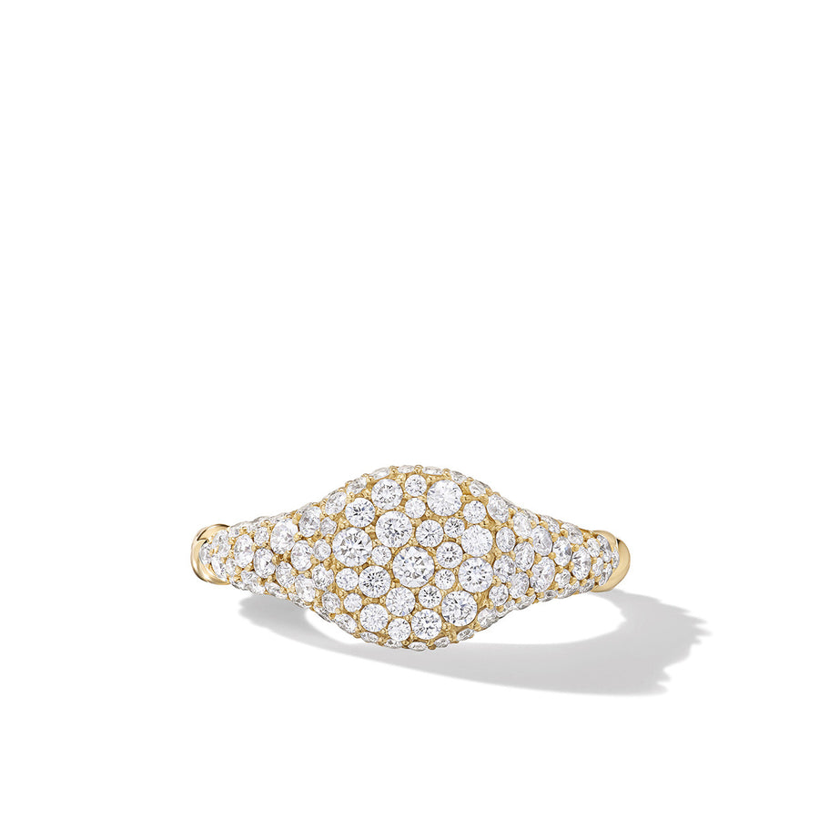 Petite Pave Pinky Ring in 18K Yellow Gold with Diamonds