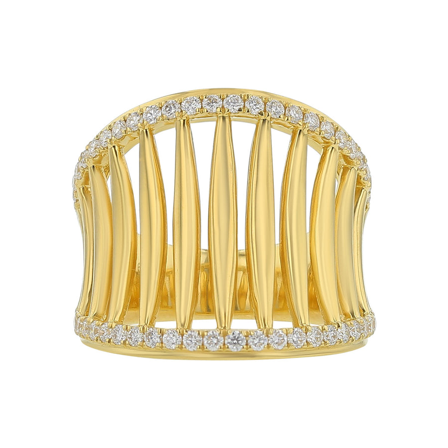 Gold and Diamond Birdcage Ring