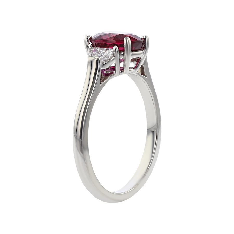 Ruby and Diamond 3-Stone Ring