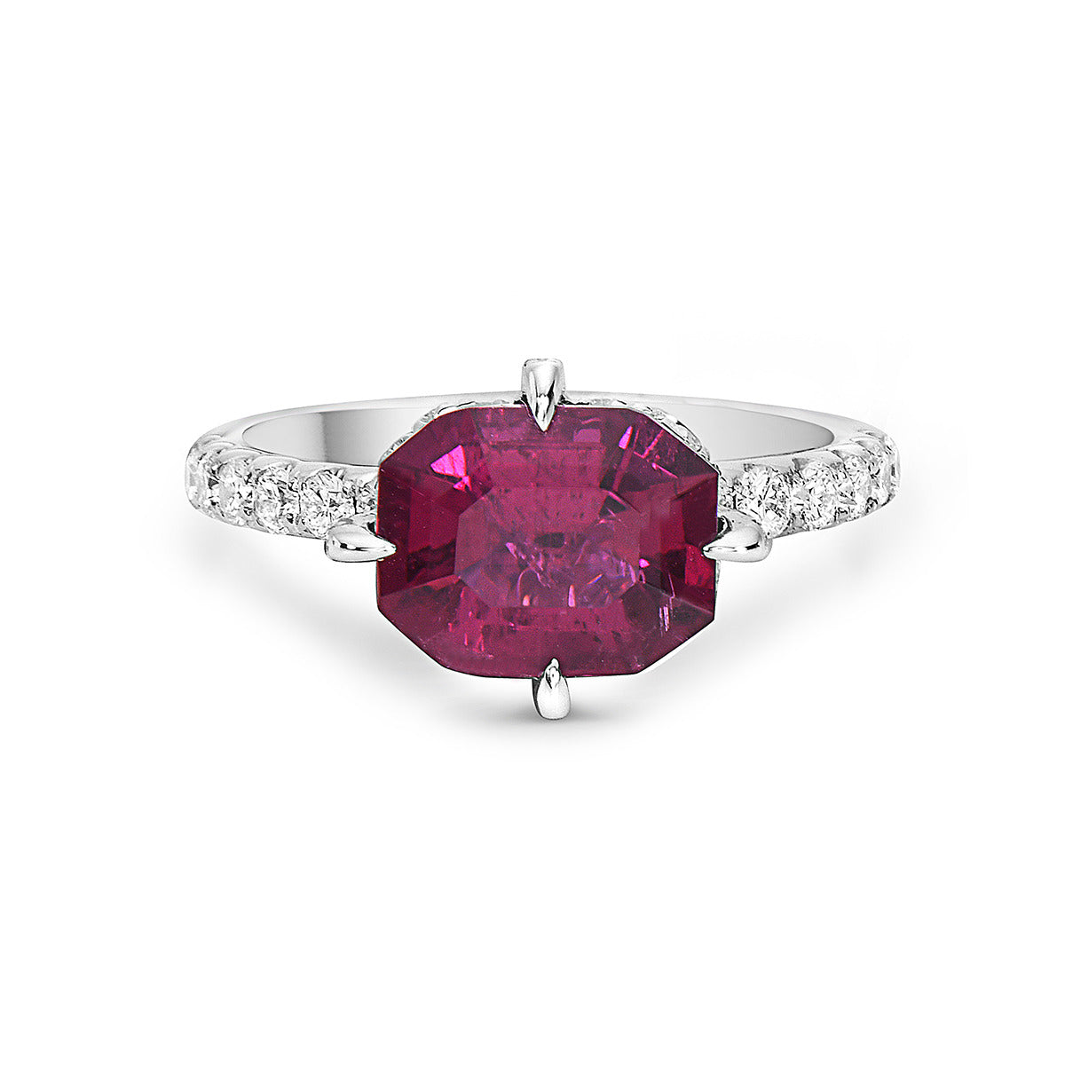 Asscher Cut Ruby Ring Solitaire Gemstone – Madelynn Cassin Designs