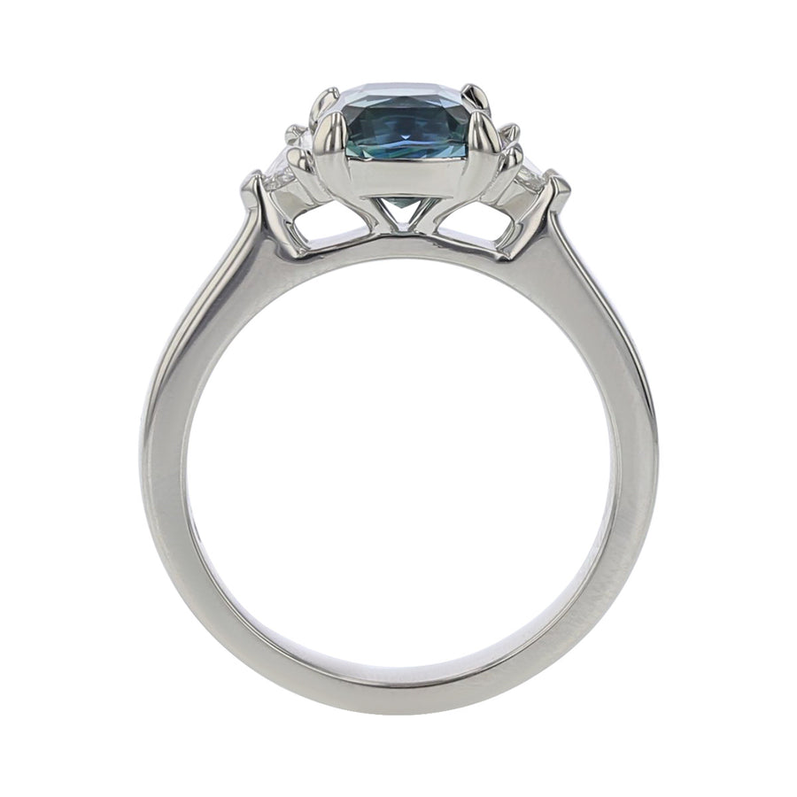 Madagascar Sapphire and Diamond 3-Stone Ring