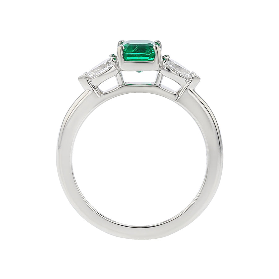 Colombian Emerald and Diamond 3-Stone Ring