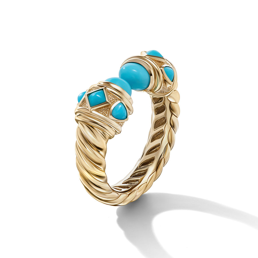 Renaissance Color Ring in 18K Yellow Gold with Turquoise, Hampton Blue Topaz and Iolite