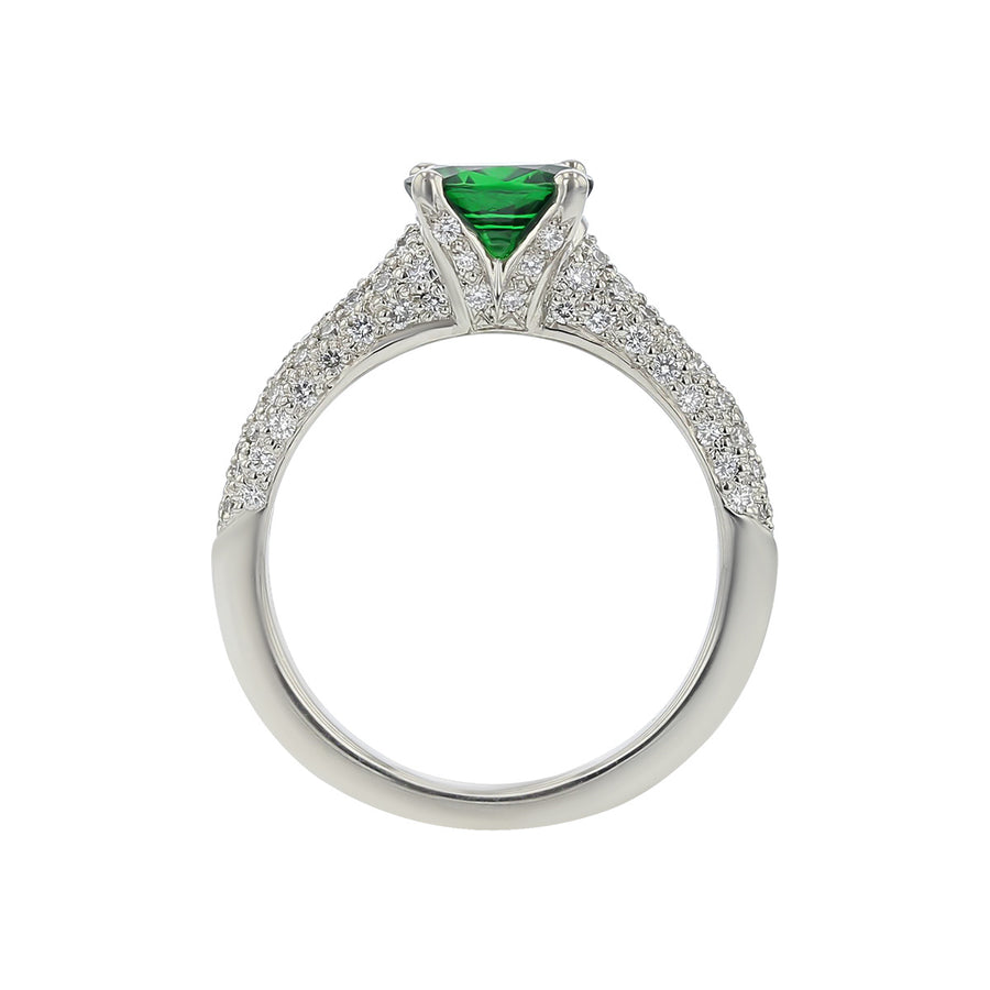 Tsavorite and Diamond Ring
