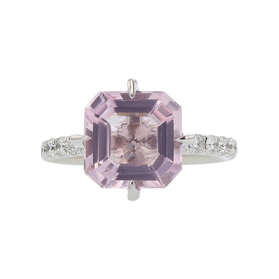 Pastel Diamond Morganite Diamond Ring