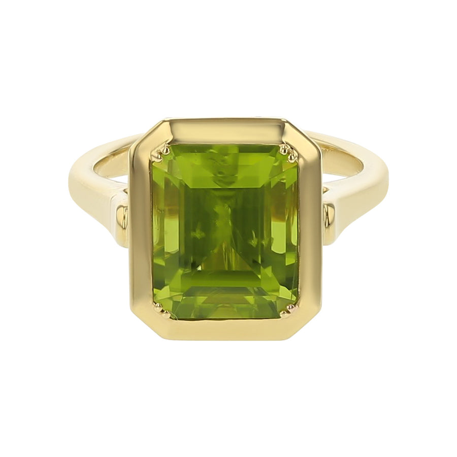 Emerald-cut Peridot Ring