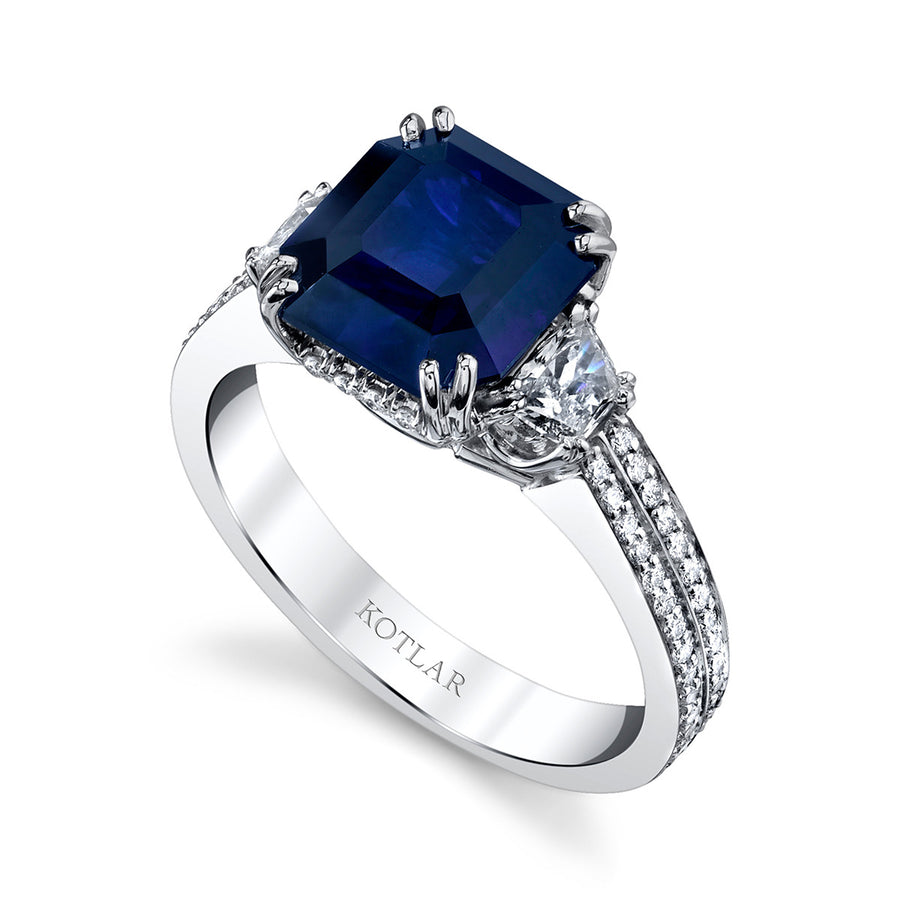 Harmonie Square Cut Emerald and Diamond Ring