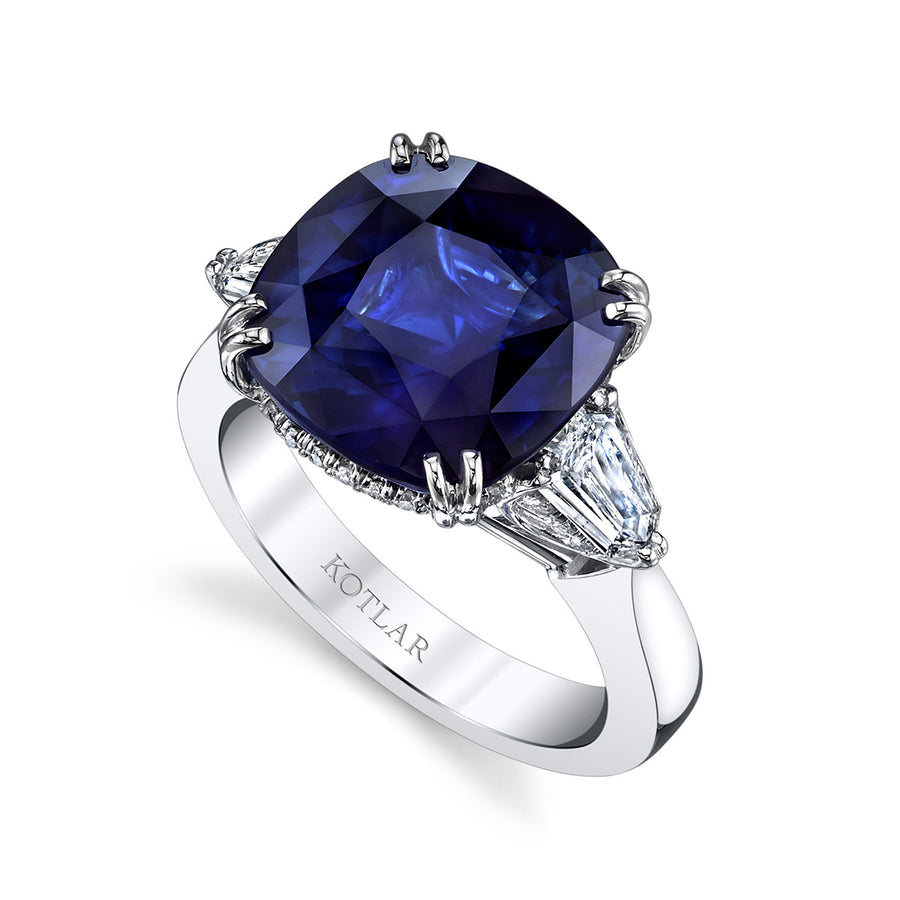 Classico Cushion Sapphire and Diamond Ring
