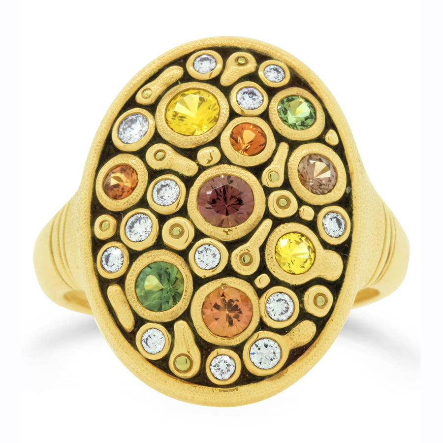 Constellation Dome Color Gemstones Ring