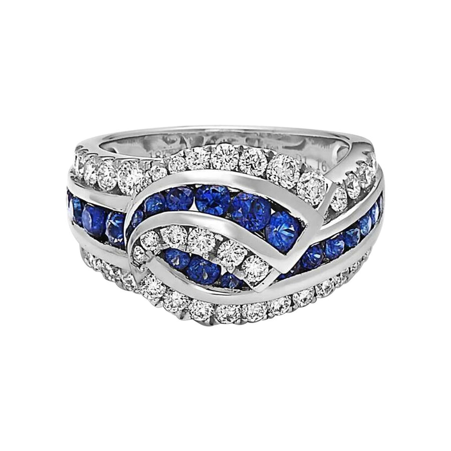 Diamond and Sapphire Knot Ring