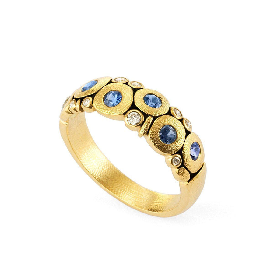 Multi Color Sapphire and Diamond Candy Dome Ring