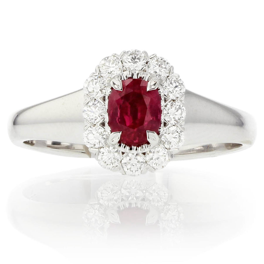 Oval Ruby Diamond Ring