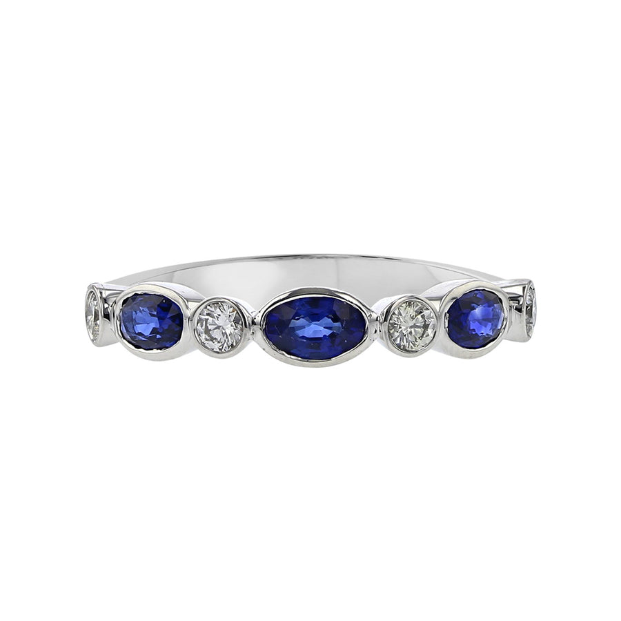 Diamond and Blue Sapphire Stackable Ring