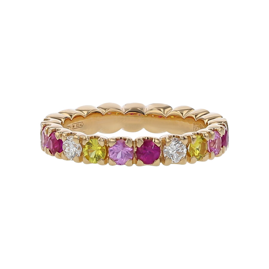 Multicolor Sapphires Together with Gold