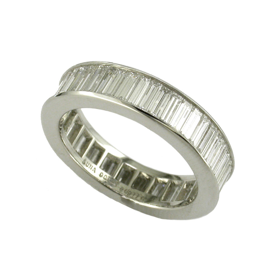 Platinum Baguette Diamond Eternity Wedding Band