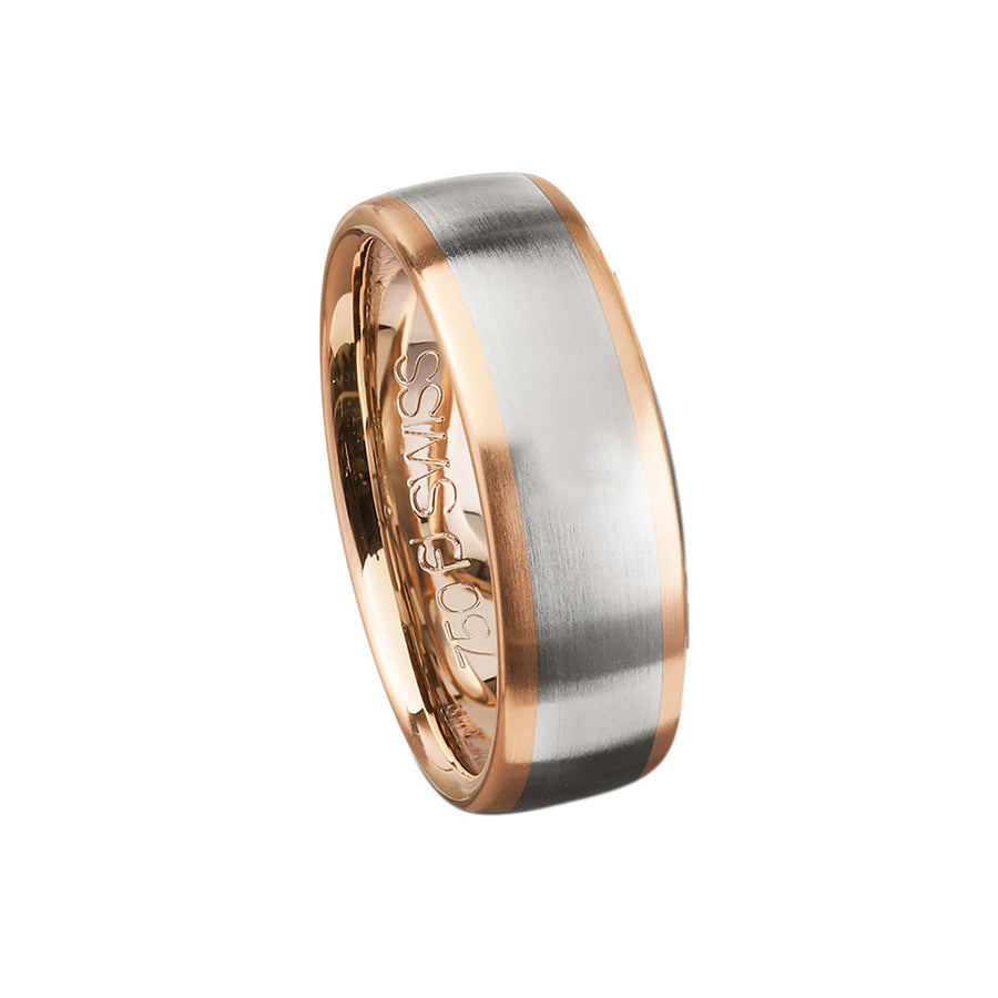 Two Tone Matte Finish Wedding Band