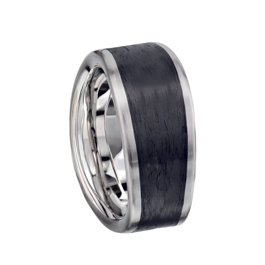 Carbon Fiber and Palladium Wedding Band