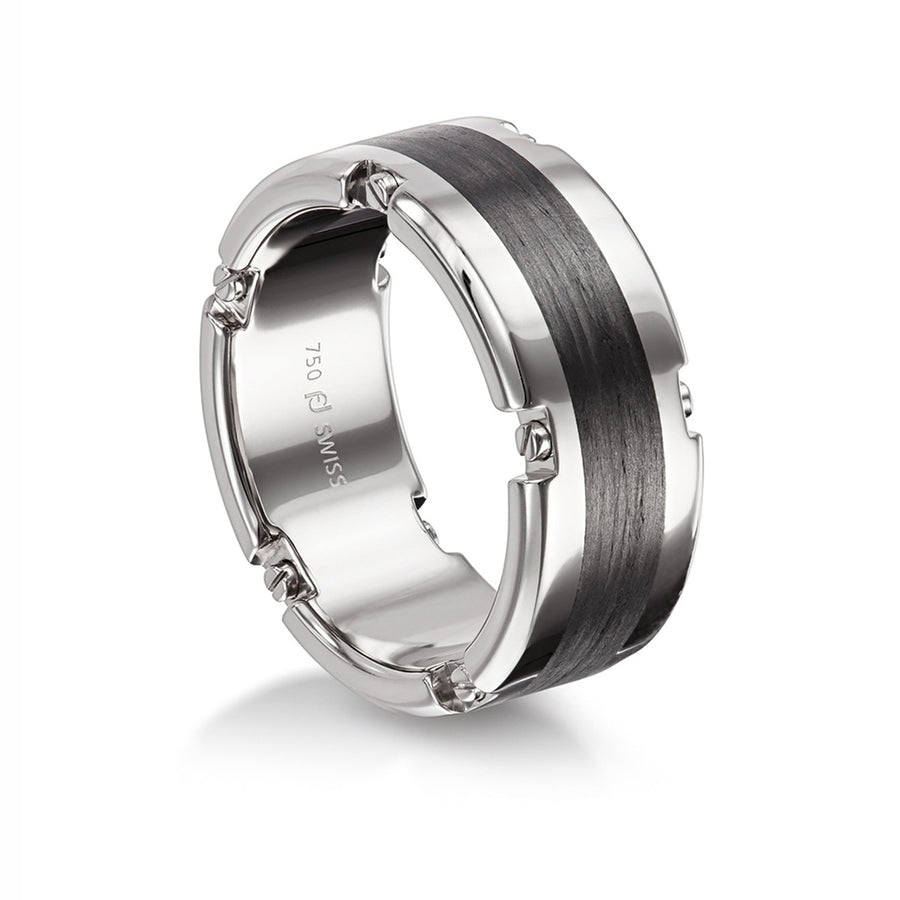Gold and Carbon Fiber Wedding Band