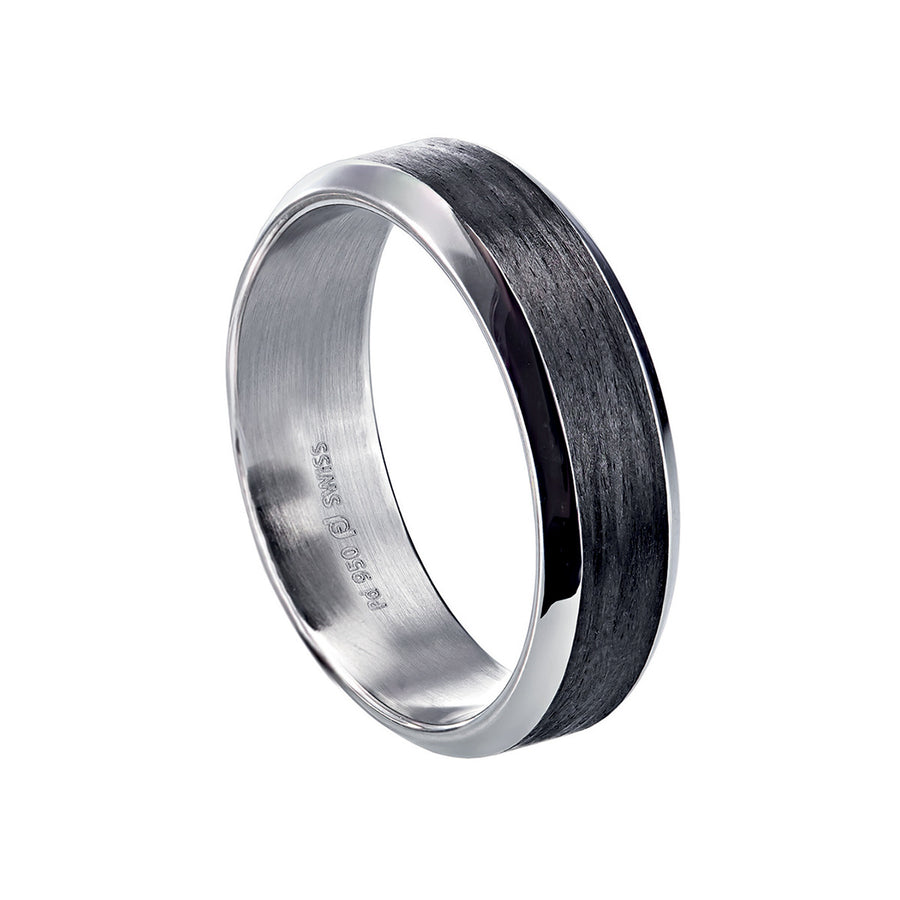 Carbon Fiber and Palladium Wedding Band
