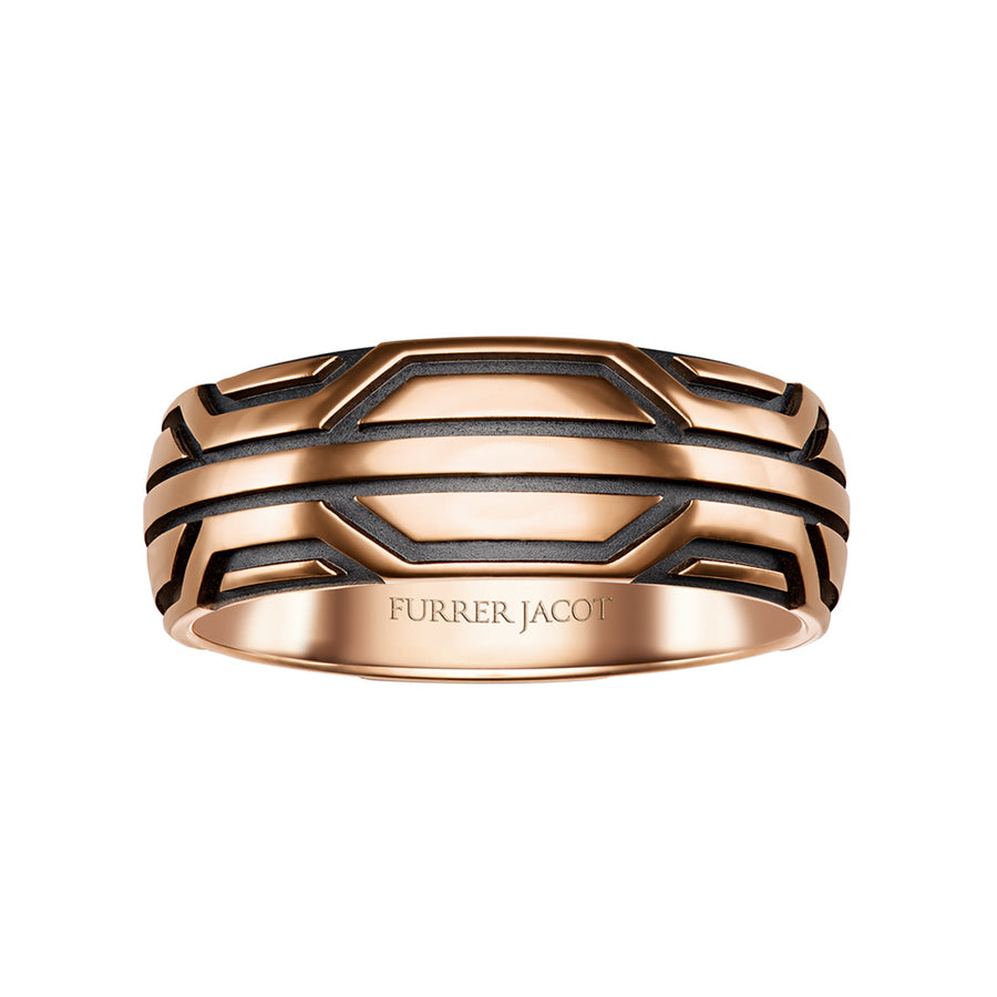 Gold Carved Wedding Band
