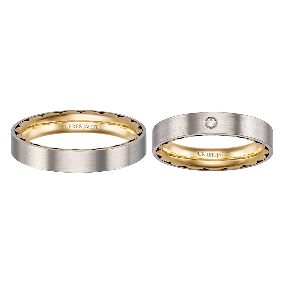 Two Tone Scalloped Diamond Wedding Band