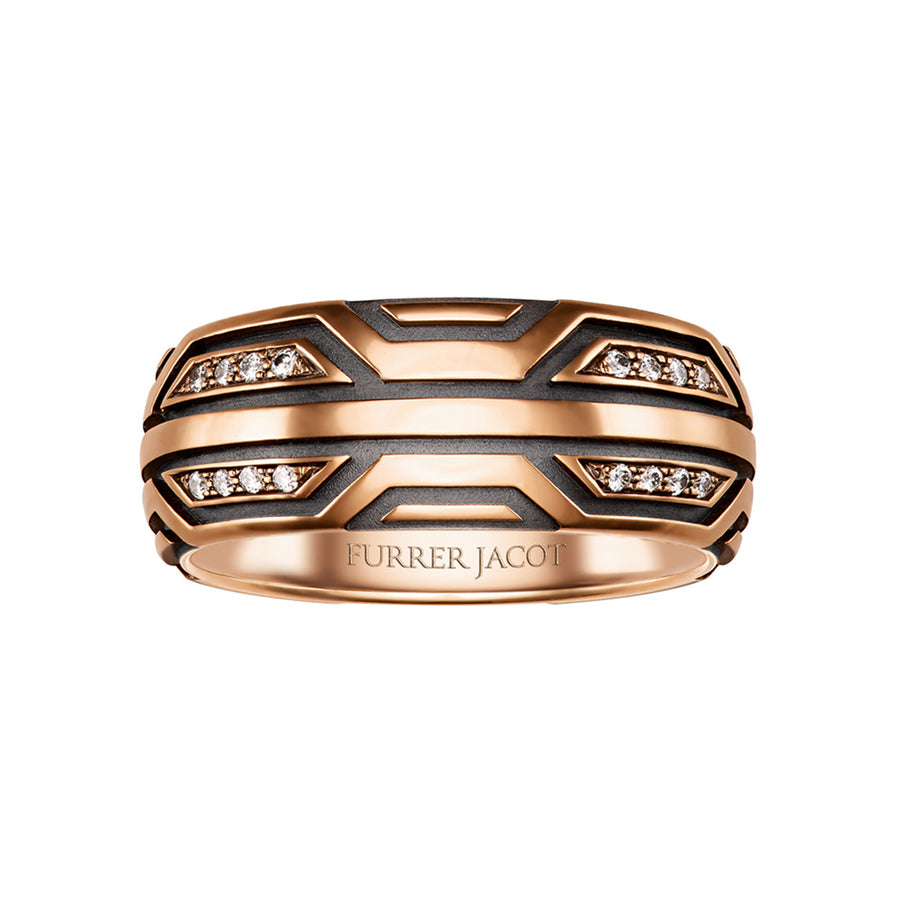 Diamond Carved Wedding Band