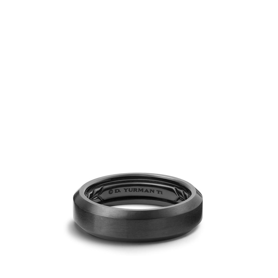 Beveled Band in Black Titanium, 6mm