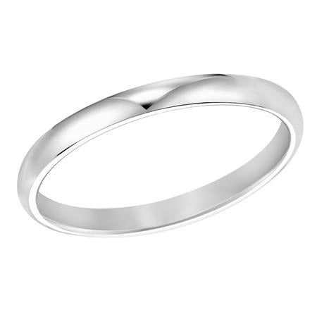 14K White Gold 2mm Low Dome Wedding Band