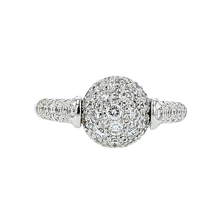 18K White Gold Diamond Ball Ring