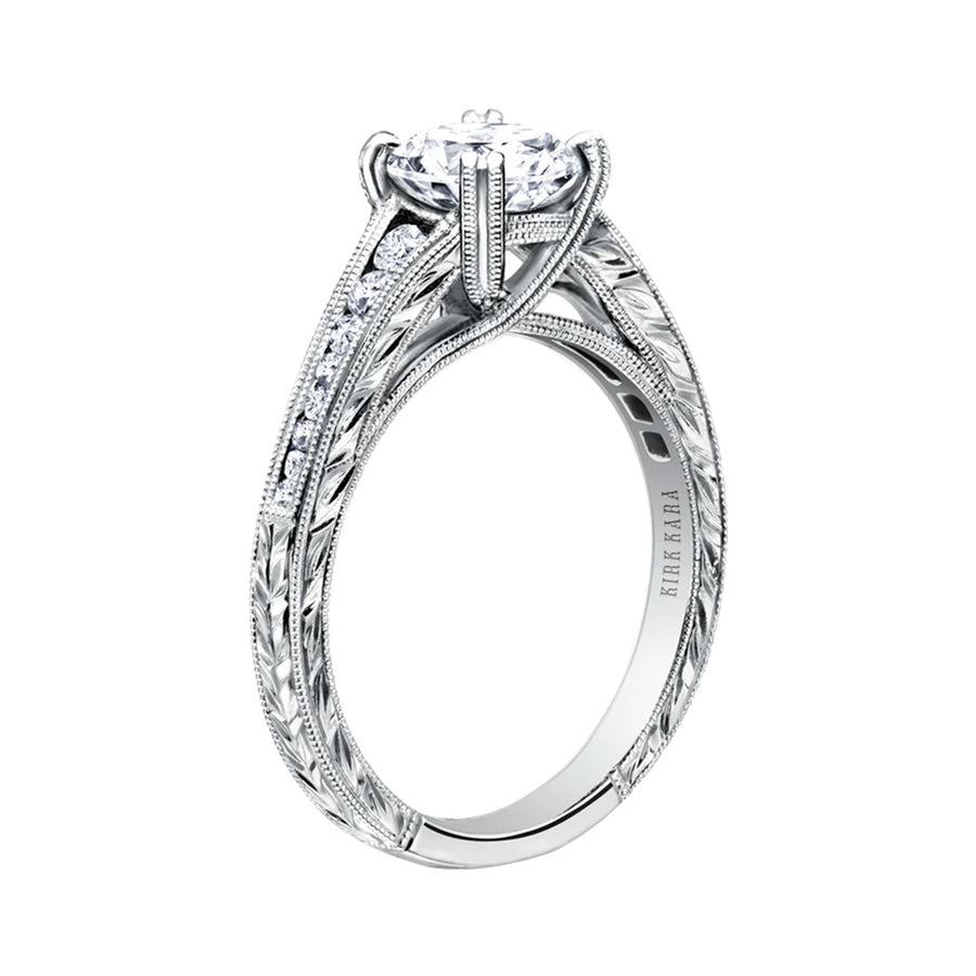 Channel Set Graduated Diamond Engagement Ring Setting