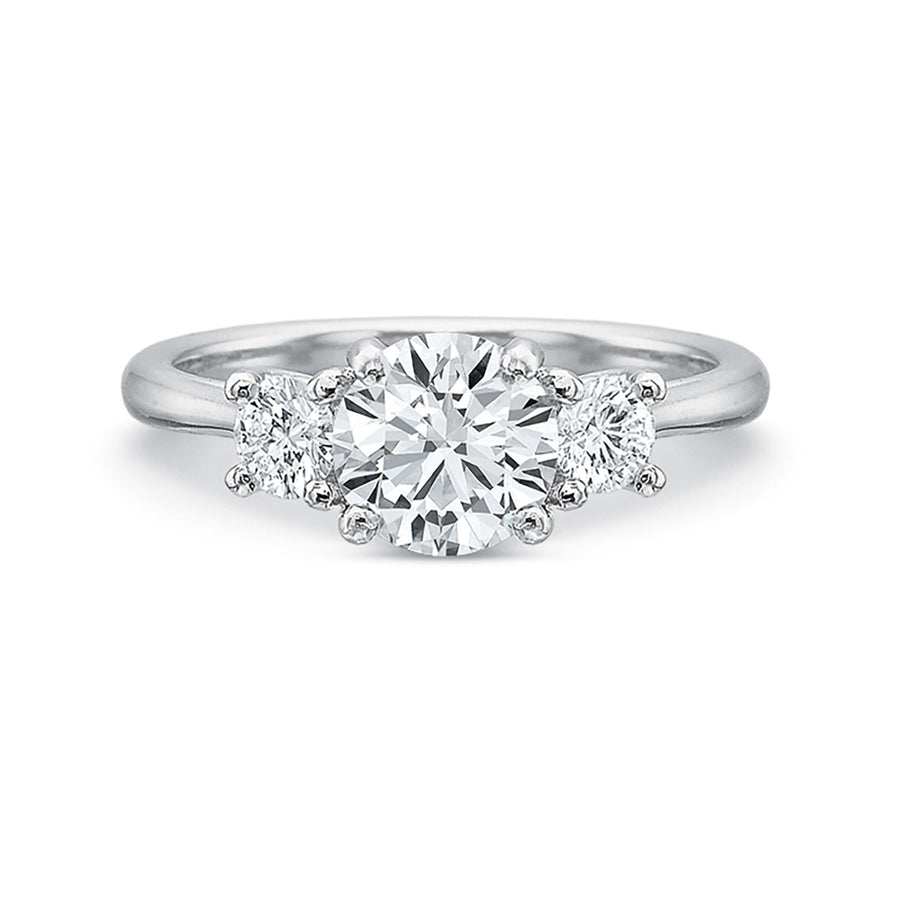 3-Stone Diamond Trellis Engagement Ring Setting