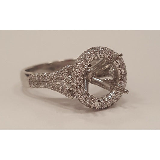 Platinum Kite Diamond Halo Setting