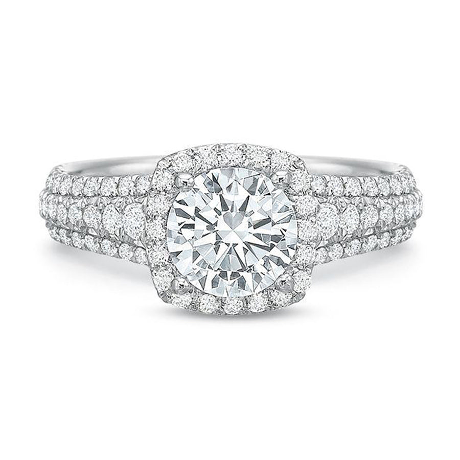 Petite Cushion Diamond Engagement Ring Setting