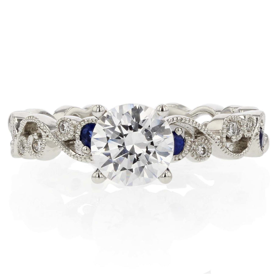 Artistic Diamond and Sapphire Ring Setting