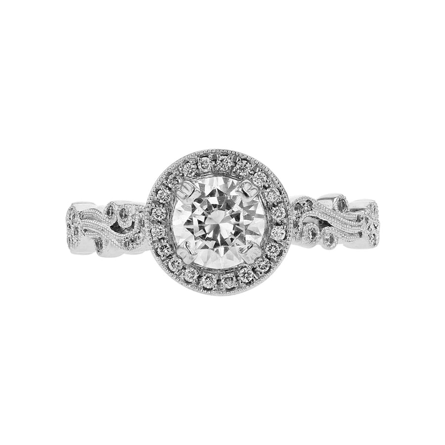 Lace Halo Diamond Engagement Ring Setting