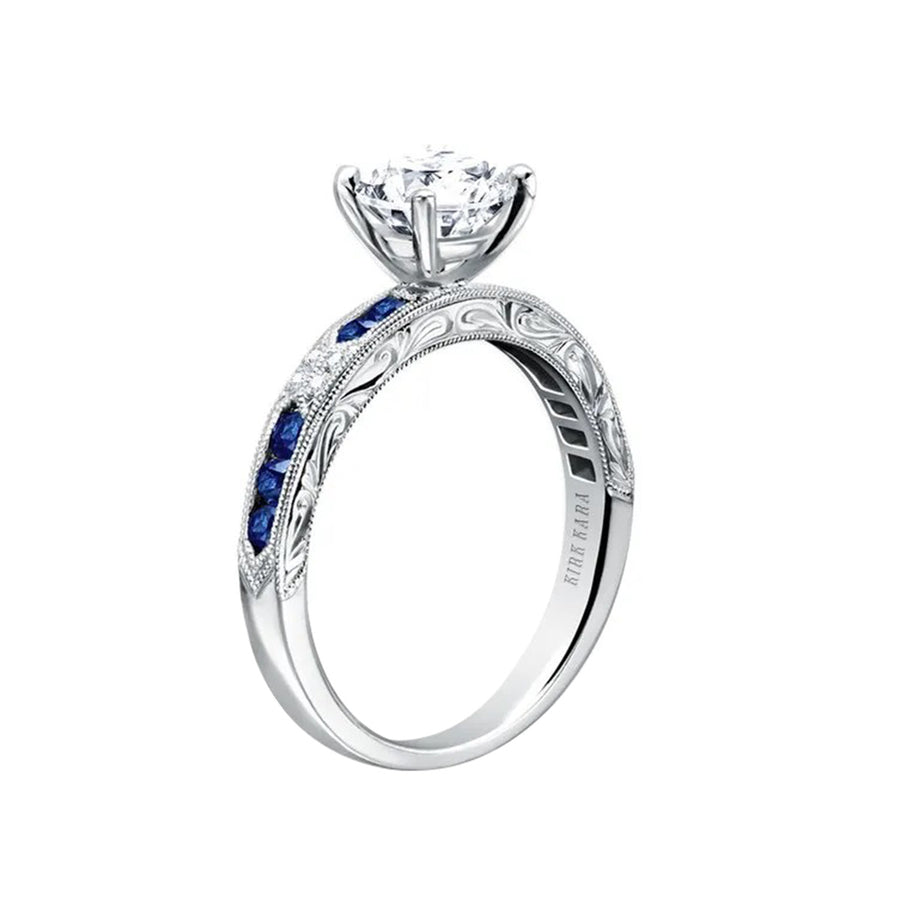 Blue Sapphire Diamond Engagement Ring Setting
