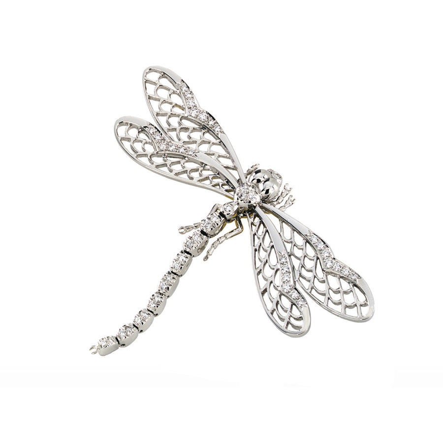 Platinum Diamond Dragonfly Pin