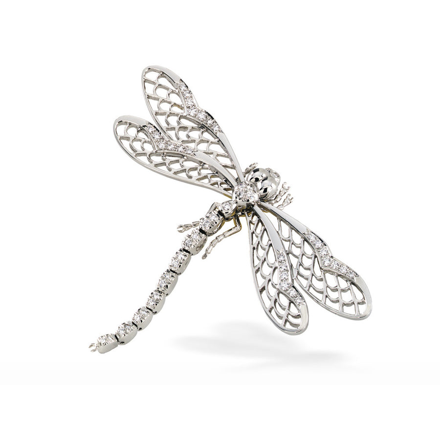 Platinum Diamond Dragonfly Pin