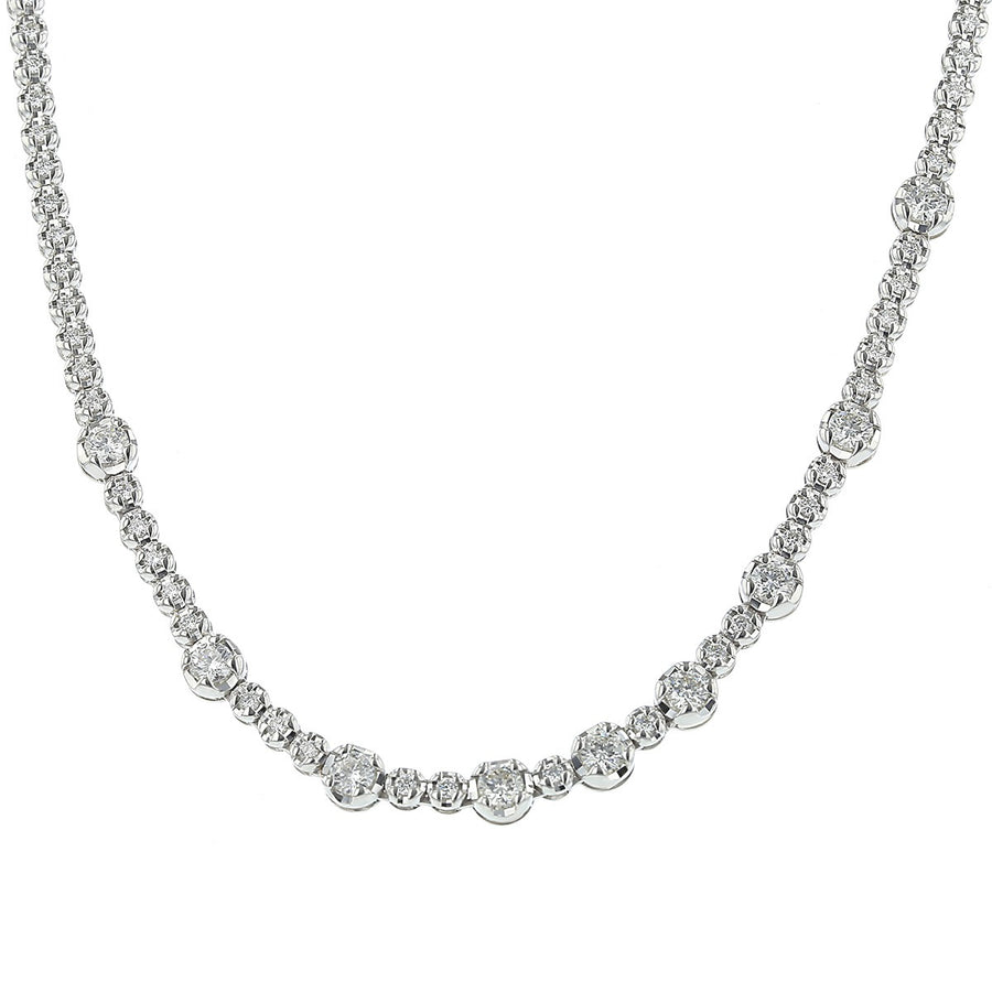 14K White Gold Diamond Necklace