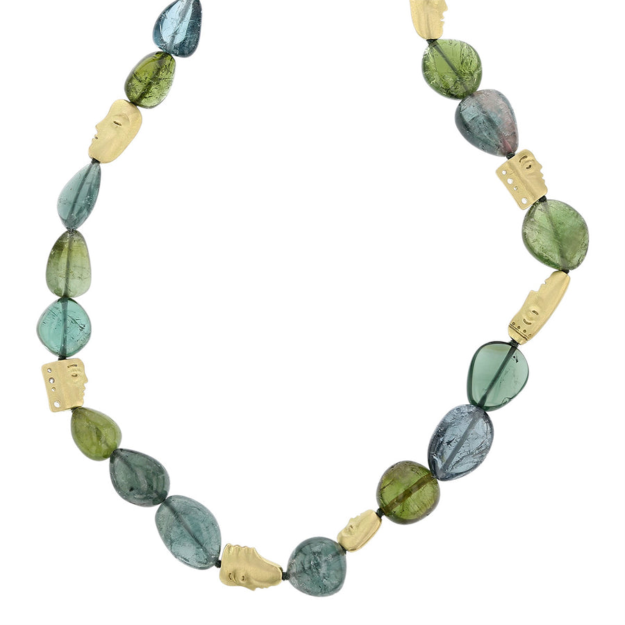 The Big Sleep Beaded Matte Tourmaline Necklace