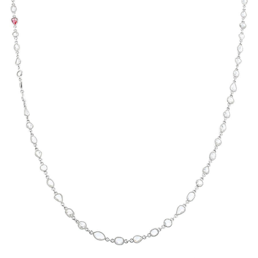 18K White Gold Diamond Link Chain