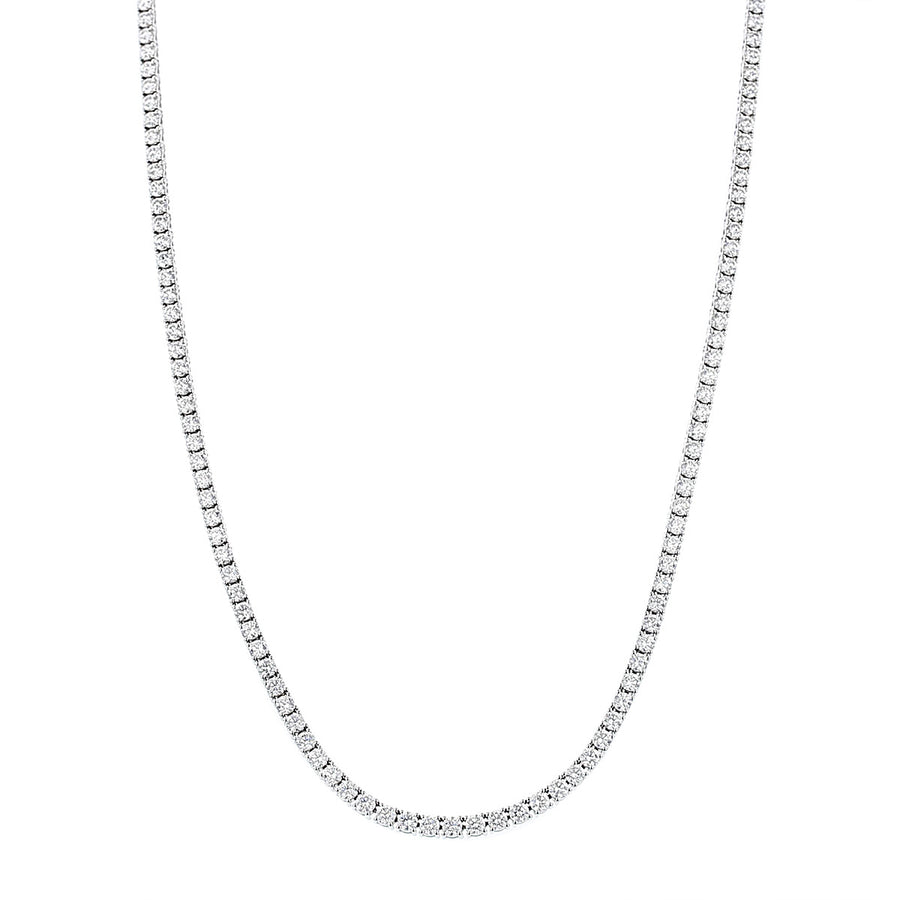 18K White Gold Diamond Line Necklace